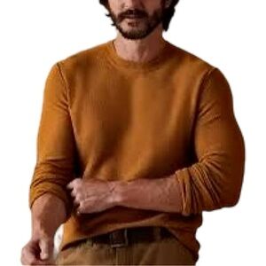 NWT BANANA REPUBLIC Waffle Knit Textured Sweater in Golden Grass. Size XL